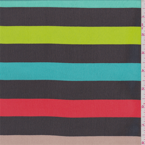 Black 1" Multi Stripe Chiffon