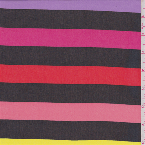 Black 1" Multi Stripe Chiffon