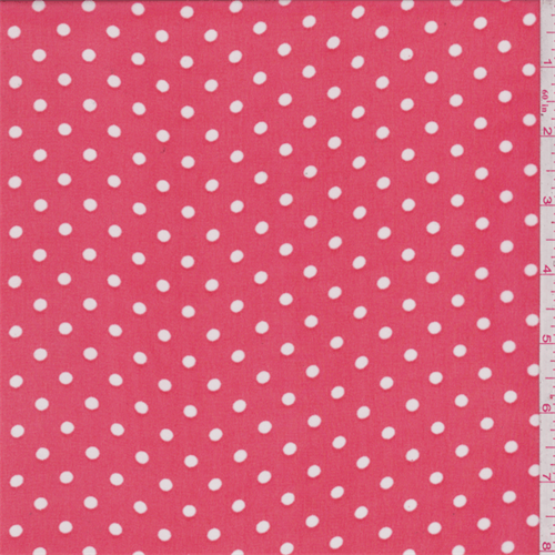 Dark Coral Pink Dot Chiffon