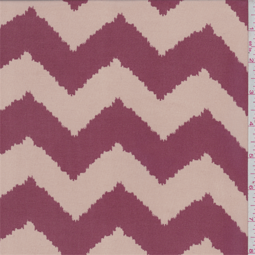 Cranberry/Beige Flamestitch Chevron Chiffon