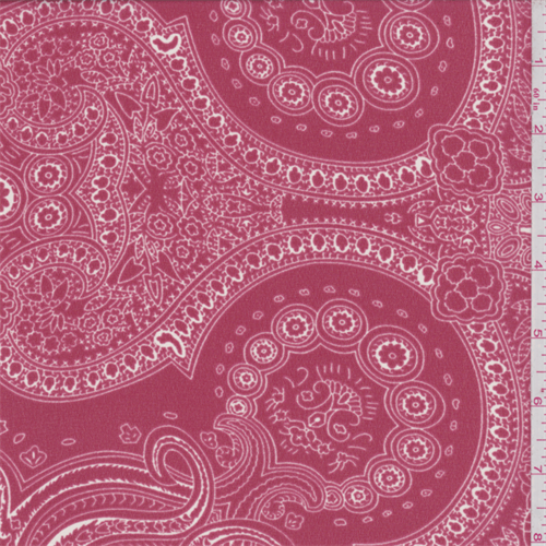 Pale Red Circular Medallion Polyester Georgette