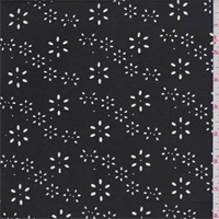Soft Black Floral Laser Cut Microsuede Knit