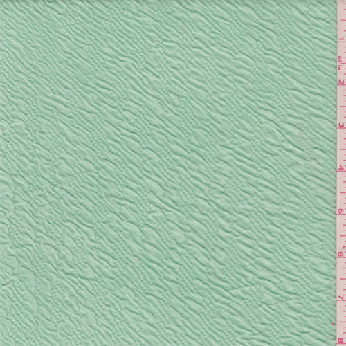 Mint Green Polyester Puckered Knit