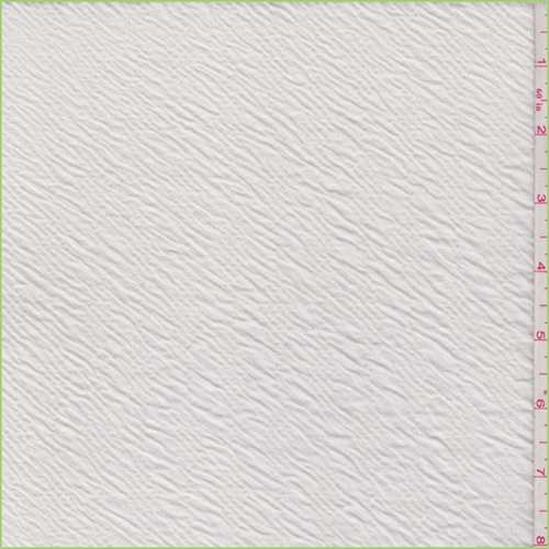 Winter White Polyester Puckered Knit