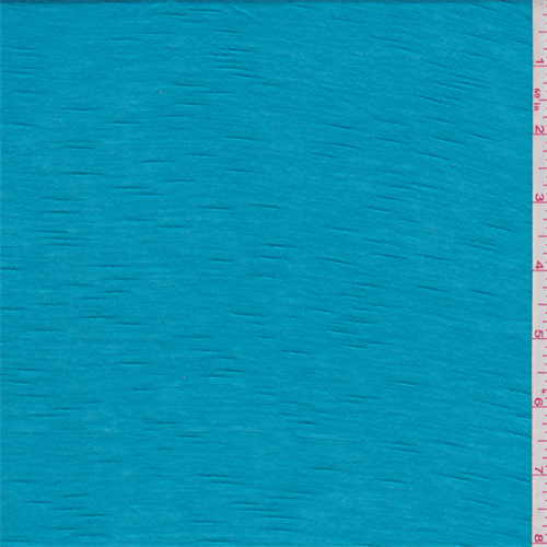 Aqua Blue Rayon Slubbed Jersey Knit