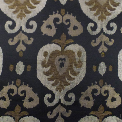 Black/Brown Paisley Jacquard Chenille Home Decorating Fabric