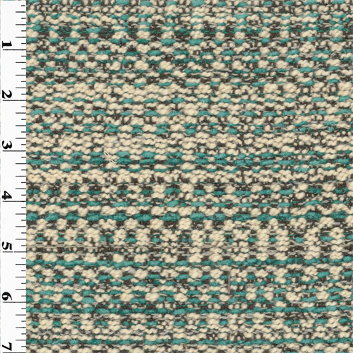 Turquoise/Ivory Woven Stripe Home Decorating Fabric DFW50746