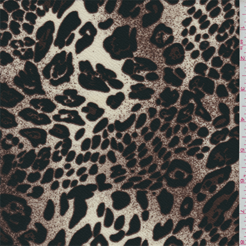 Ivory/Brown Jaguar Print Liverpool Knit