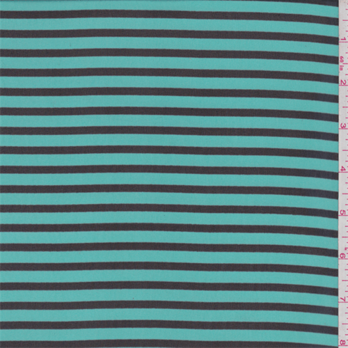 Aquamarine/Black Stripe Chiffon