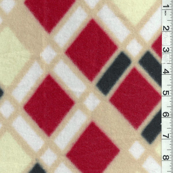 *3 YD PC--Diamond Plaid Red Fleece