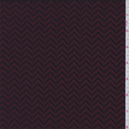 Maroon Chevron Textured Jersey Knit