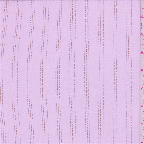Baby Pink Stripe Silk Crinkled Chiffon