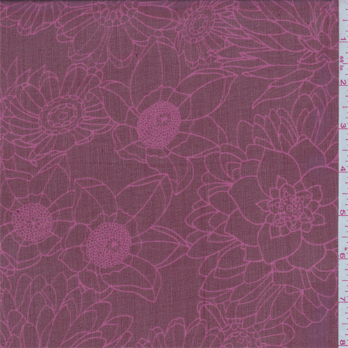 Berry Red/Pink Floral Silk Chiffon