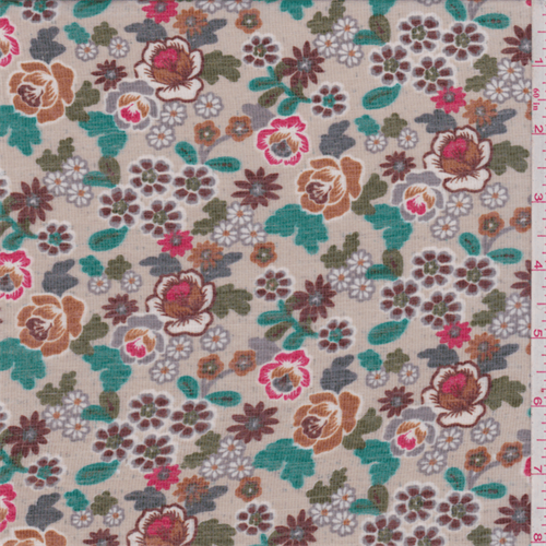 Taupe Floral Rayon Chiffon