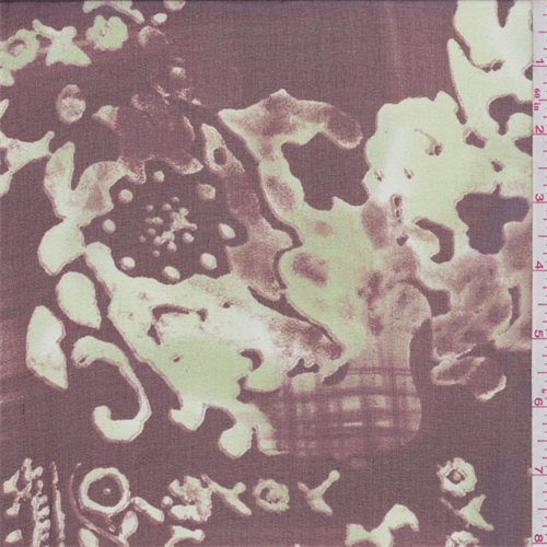 Maroon/Sage Medallion Silk Chiffon