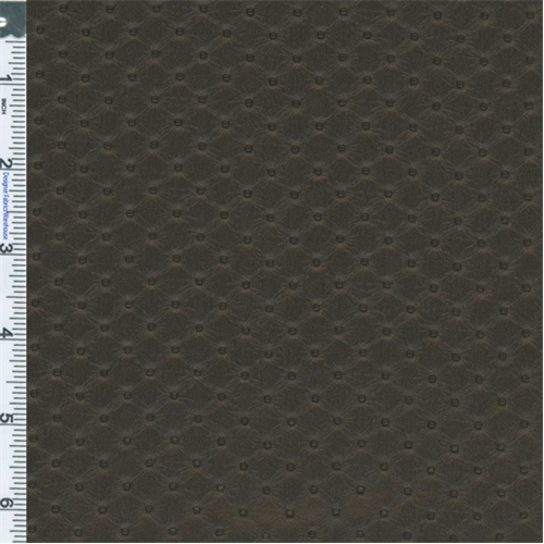 Metallic Dark Brown Diamond Faux Leather Upholstery Fabric DFW50023