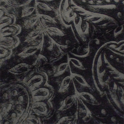 Black Paisley Embossed Silk Velvet Home Decorating Fabric