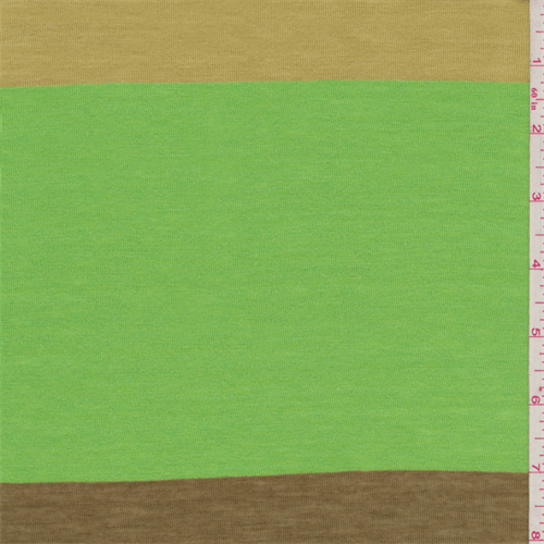 Green/Olive Stripe Rayon Jersey Knit