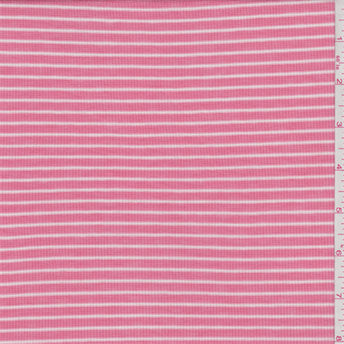 Coral Pink Stripe Baby Rib Knit