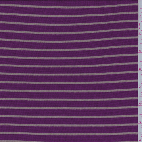 Magenta/Tan Stripe Baby Rib Knit