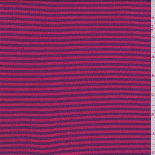 Poppy/Purple Stripe Baby Rib Knit