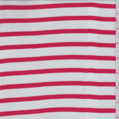 White/Poppy Stripe Baby Rib Knit