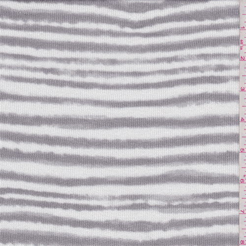 White/Grey Wave Stripe Sweater Knit