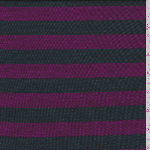 Magenta/Slate Stripe Sweater Knit