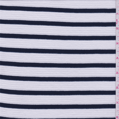 Navy/White Stripe Thermal Knit