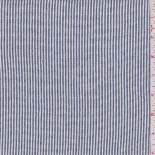Chambray/White Mini Stripe Sweater Knit