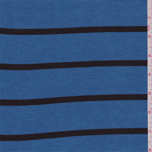 Bright Aqua/Black Stripe Sweater Knit