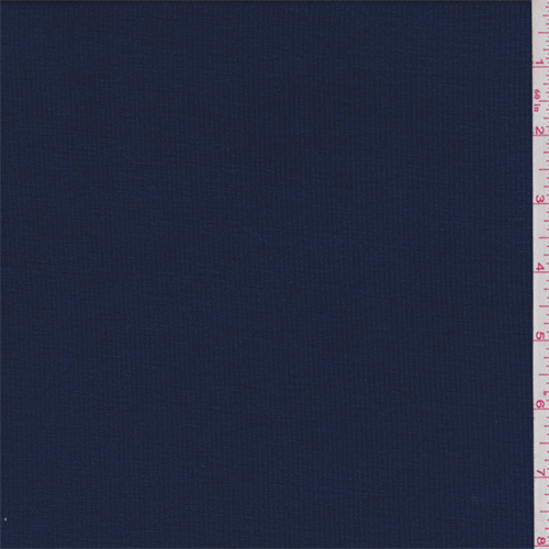 Dark Ink Blue Rayon Rib Knit
