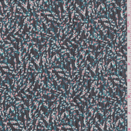 Black Multi Confetti Polyester Chiffon