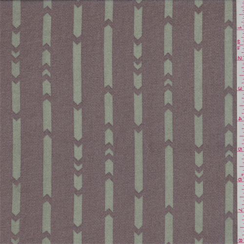 Timber/Sage Arrow Stripe Polyester Chiffon
