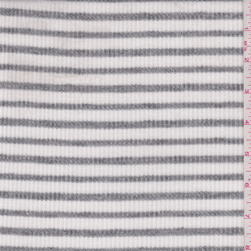 White/Heather Grey Stripe Sweater Knit