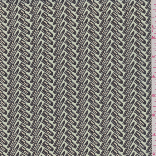 Spa Blue Lipstick Herringbone Polyester Chiffon
