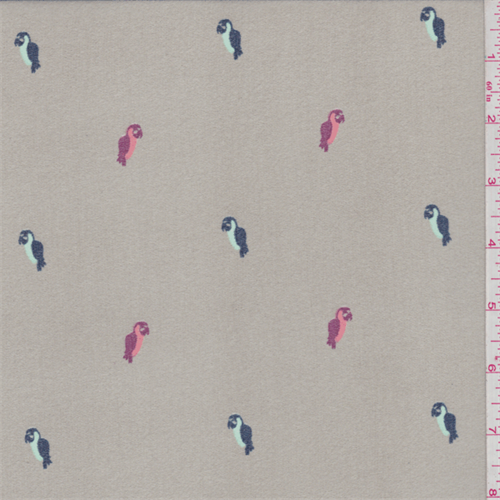 Taupe Mini Parrot Polyester Chiffon