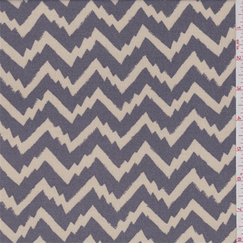 Granite/Beige Flamestitch Chevron Rayon Faille