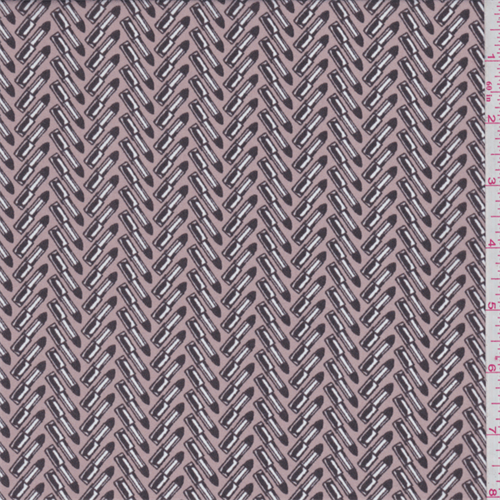 Mauve Beige Lipstick Herringbone Crepe de Chine