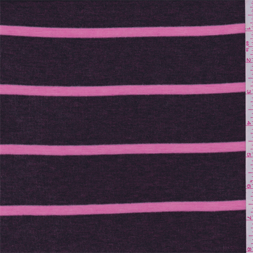 Burgundy/Pink Stripe Rayon Jersey Knit