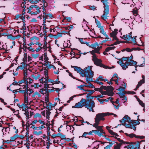 Creamy Pink Baroque Stripe Crepe de Chine