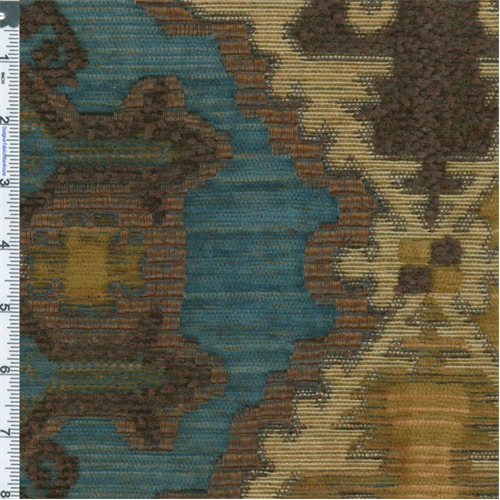Teal Tan Brown Diamond Chenille Upholstery Fabric Dfw50127 Discount Fabrics