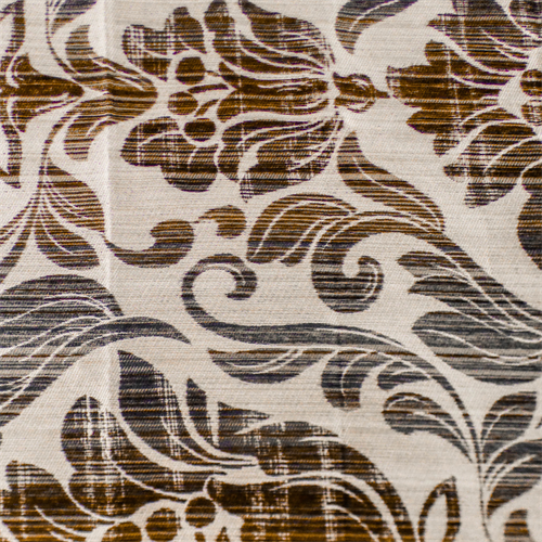 White/Brown Graphite Floral Home Decorating Fabric
