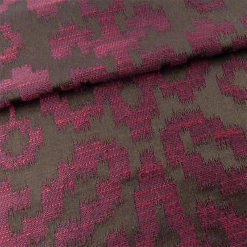 Brown/Mulberry Red Ikat Home Decorating Fabric
