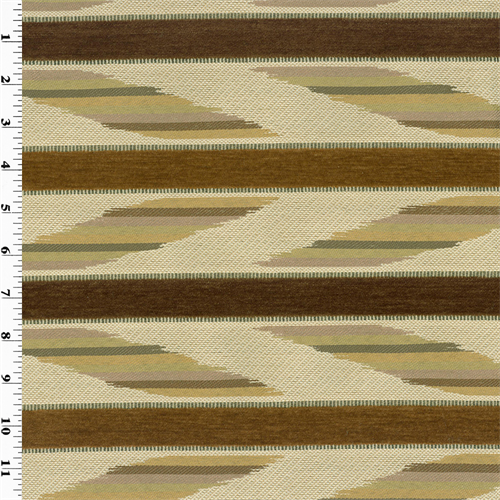Brown/Beige Geometric Stripe Home Decorating Fabric DFW50236