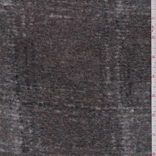 Maroon/Grey Plaid Boiled Wool Knit