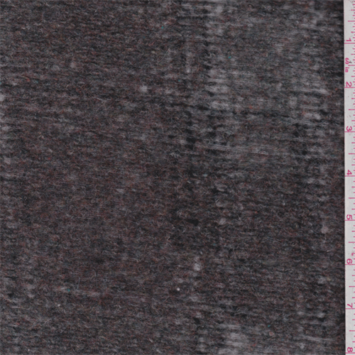 Grey/Maroon Plaid Boiled Wool Knit