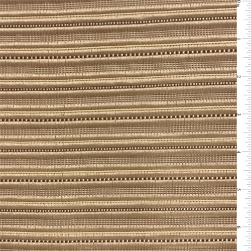 Golden Beige Ribbed Polyester Home Decorating Fabric