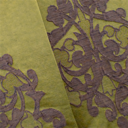 Green/Brown Floral Scroll Home Decorating Fabric