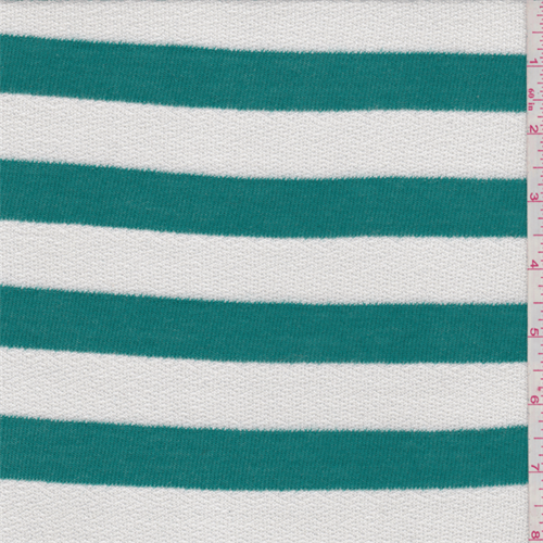 Juniper/White Stripe Sweater Knit
